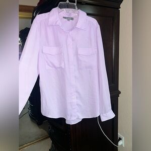 Marled Lavender Button-Down Blouse